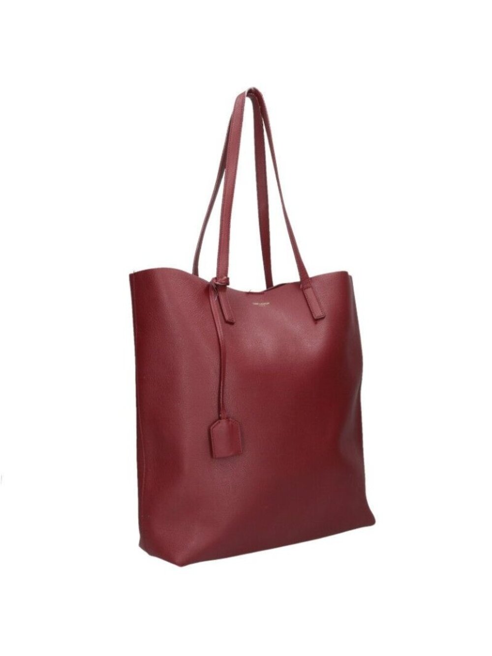 Saint Laurent Paris North South Logo Printed Shopping Leather Tote Bag